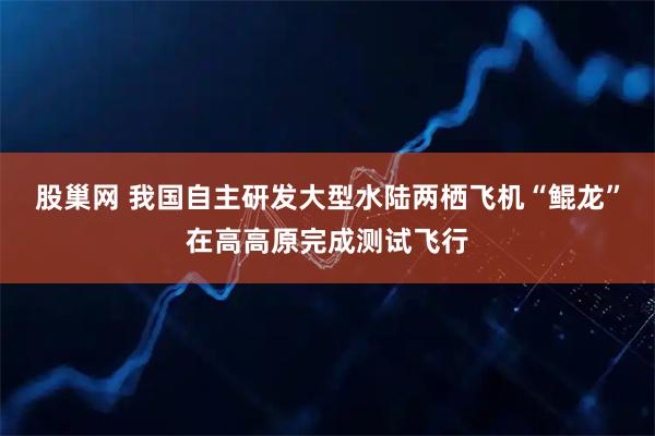 股巢网 我国自主研发大型水陆两栖飞机“鲲龙”在高高原完成测试飞行