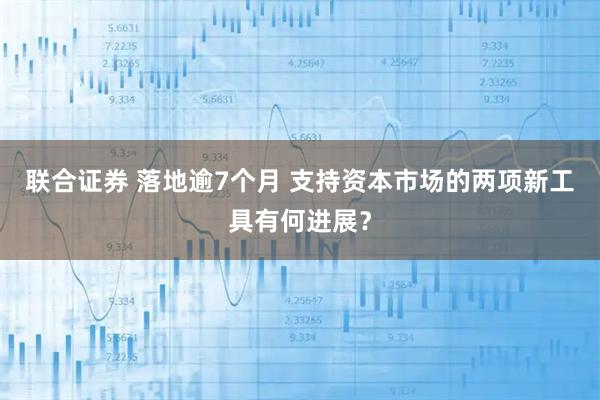 联合证券 落地逾7个月 支持资本市场的两项新工具有何进展？